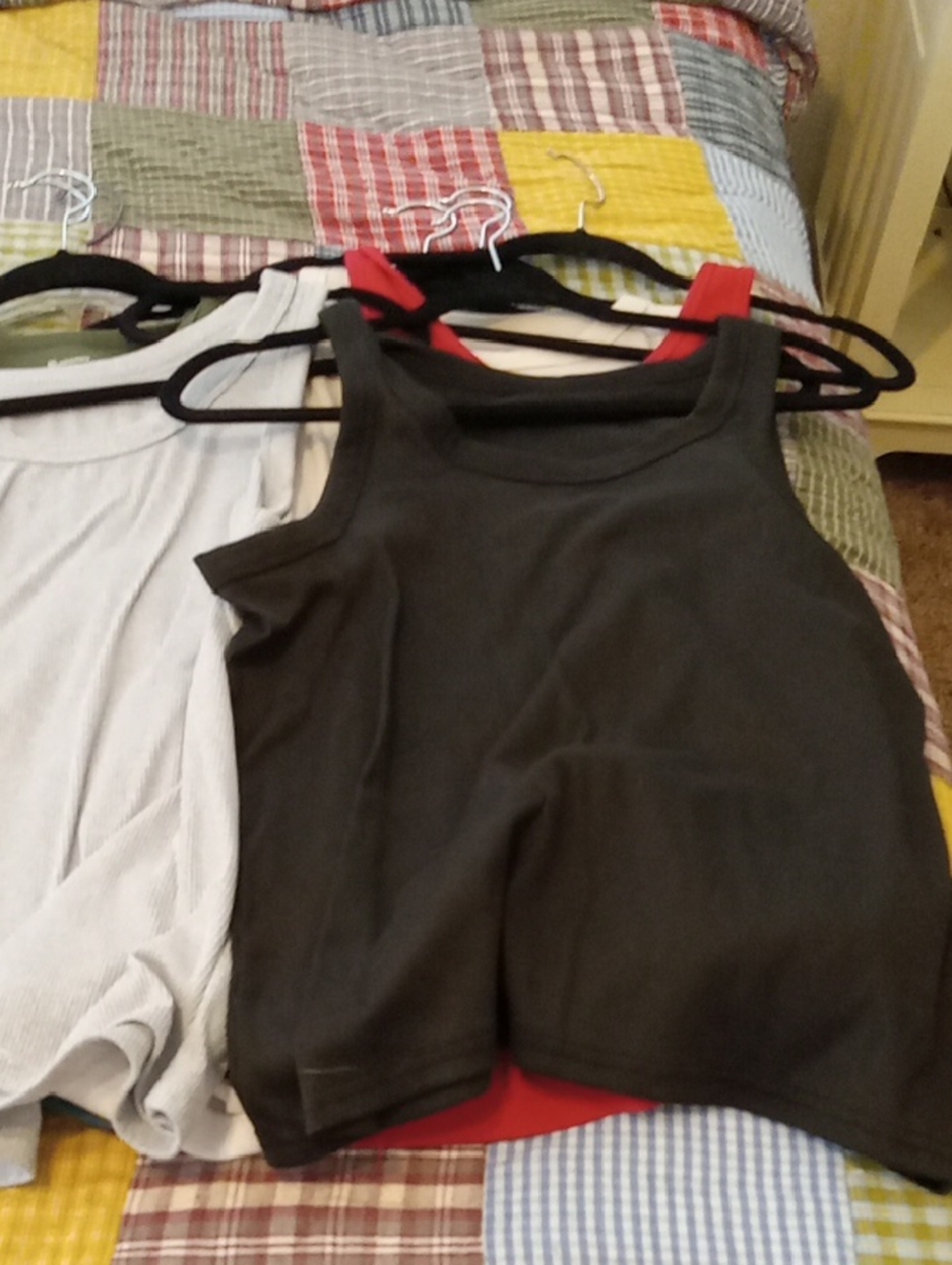 Stack of Women's Ribbed Tank Tops - Mixed Colors.  7 Total. Size XXL - Picture 5 of 5